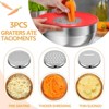 Itopfox Stainless Steel Mixing Bowls Set with Colorful Airtight Lids and 3 Grater Attachments for Kitchen Use - 4 of 4