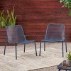Set of 2 Stackable Modern Outdoor Armless Chairs with Backrest, Metal Patio Accent Seating for Porch, Garden or Balcony – The Pop Home - 2 of 4