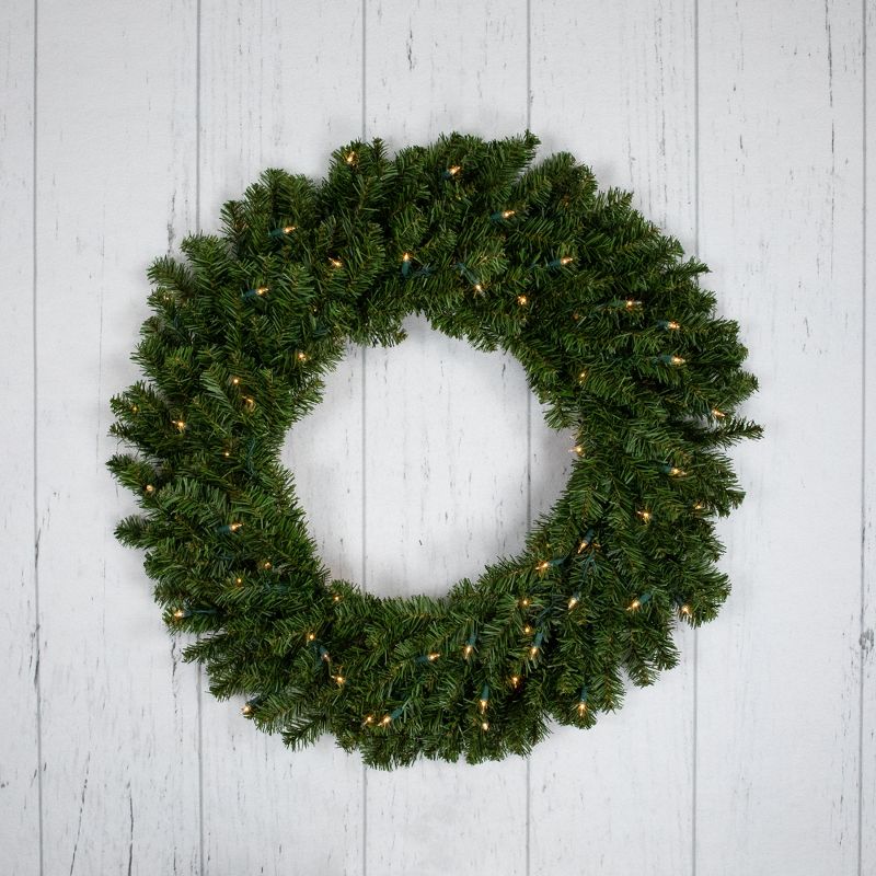 Northlight 30" Prelit Canadian Pine Artificial Christmas Wreath - Clear Lights, 6 of 9