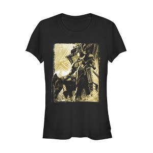 Juniors Womens Marvel Black Panther Throne T-Shirt - 1 of 3