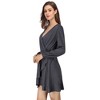Women's Cross V-Neck Wrap Ruffle Party Mini Dress - 2 of 4