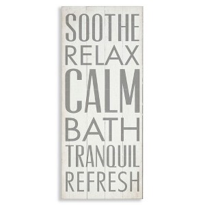 Stupell Industries Soothe Calm Relax Bath Bathroom, 13" x 30" - 1 of 4