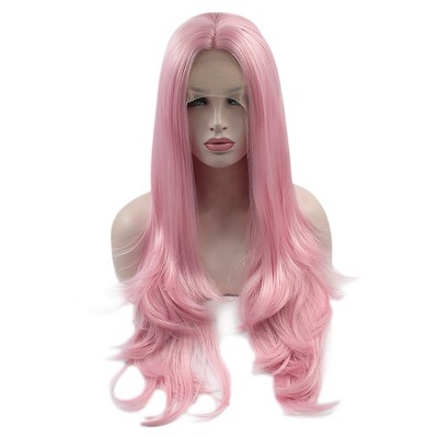 Unique Bargains Women Long Natural Curly Lace Front Wigs with Wig Cap 24" 1PC