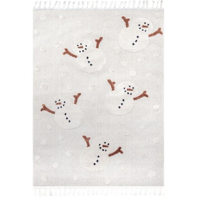Nuloom Kilah Snowmen High-Low Kids Tasseled Indoor Area Rug