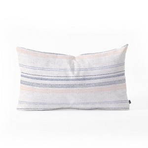 Holli Zollingerfrench Strip Lumbar Throw Pillow White/Blue - Deny Designs - 1 of 2