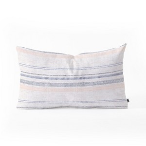 Holli Zollingerfrench Strip Lumbar Throw Pillow White/Blue - Deny Designs