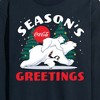 Men's - Coca-Cola - Seasons Greetings Polar Bears Long Sleeve Graphic T-Shirt - 2 of 4