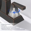 PAGED Bathroom Faucet with 4 Inch Center-Set, 2-Handle Sink Faucet with Overflow Hole and 2 Supply Lines Included for Bathroom - 3 of 4