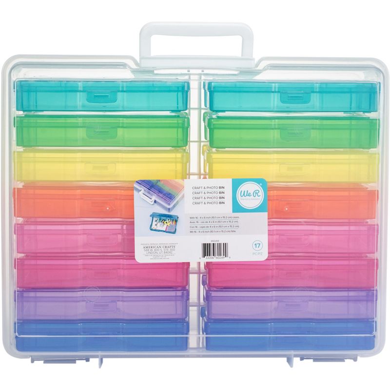 We R Craft & Photo Translucent Plastic Storage-15"X12"X5", W/16 Mini Cases, 1 of 6
