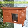 LAOTIES Waterproof Wooden Cat House,Indoor And Outdoor Pet Shelter with Asphalt Roof And Removable Floor for Small Pets - 3 of 4