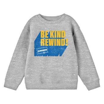 Blockbuster Be Kind, Rewind Distressed Junior's Gray Sweatshirt