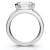 Pompeii3 Certified 2 2/3ct East West Emerald Cut Engagement Ring Gold or Pt Lab Created - 2 of 4