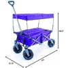 HOMLUX Push or Pull Folding Stroller Wagon with Canopy, 360° Wheels, 150lbs Capacity - 2 of 4