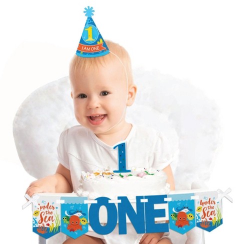 Big Dot Of Happiness Under The Sea Critters 1st Birthday First Birthday Boy Or Girl Smash Cake Decorating Kit High Chair Decorations Target