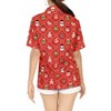 LA LEELA Women's Beach Funny Santa Claus Party Shirt Blouse Short Sleeve Tops Christmas Tree Hawaiian Gifts Shirts for Women - 2 of 4