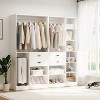 Aheaplus Set of 2 Freestanding Closet Organizer with Hanging Rods, 79''W Closet Organization with Drawers and Shelves - 4 of 4