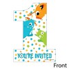 Big Dot of Happiness 1st Birthday Monster Bash - Shaped Fill-in Invites - Little Monster First Birthday Party Invite Cards with Envelopes - Set of 12 - 2 of 4