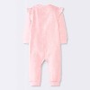 Baby Girls' Moon and Stars Fleece Romper - Cloud Island™ Pink - 2 of 4
