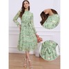 INSPIRE CHIC Women's Floral Mock Neck Long Sleeve Elastic Waist Flowy Midi Dress - 2 of 4