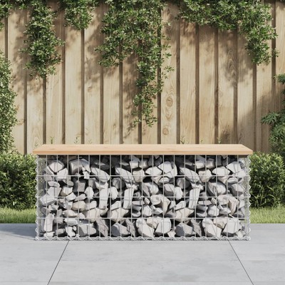vidaXL Garden Bench Natural Wood Solid pinewood, Galvanized steel Compact