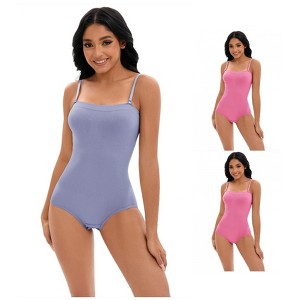 INSPIRE CHIC 3 Pcs Women's Cami Convertible Straps Slimming Waisted Button Bottom Butt Lifter Body Shapers - 1 of 4