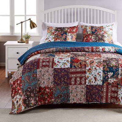 King Size Multicolor Floral Patchwork Pillow Sham
