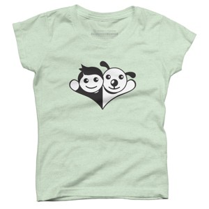 Girl's Design By Humans Doggy Friend By graphicganga T-Shirt - 1 of 3