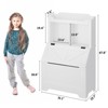 GustoWave 47.8''H Wooden Kids Bookcase and Toy Storage Organizer with Flip-Top Lid,Boys/Girls Toy Storage Organizer for Playroom,Rustic Gre - 3 of 4