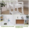 Kids Corner Study Desk Chair Set for Small Spaces, Wood Study Table with Adjustable Chair, Hutch, Corkboard, Pen Holder, Student Desk Set, White - 4 of 4