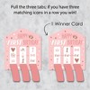Big Dot of Happiness 1st Birthday Little Miss Onederful - Girl First Birthday Party Game Pickle Cards - Pull Tabs 3-in-a-Row - Set of 12 - 3 of 4
