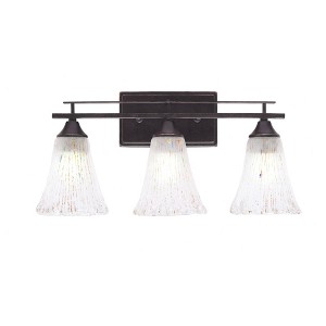 Toltec Lighting Uptowne 3 - Light Vanity in  Dark Granite with 5.5" Fluted Frosted Crystal Shade - 1 of 1