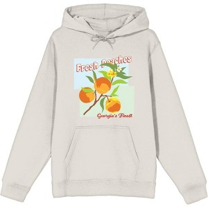 Natural World Fresh Peaches Long Sleeve Adult Hooded Sweatshirt - 1 of 3