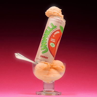 Unwell Peach Sorbet Sparkling Energy Drink with Real Fruit Juice - 12 fl oz