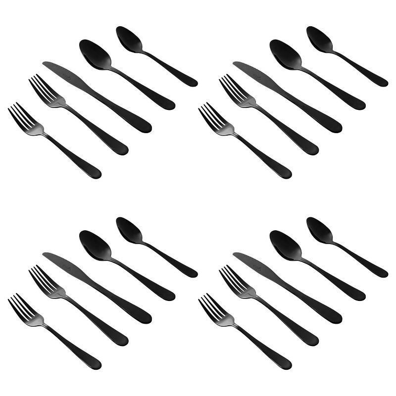 Gibson Home Stravidia 20 Piece Flatware set in Black Stainless Steel, 2 of 5