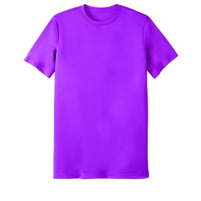 KingSize Men's Big & Tall Moisture-Wicking Longer-Length Short Sleeve  Crewneck Tee - Big - 3XL, Electric Purple