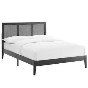 Modway Sirocco Rattan and Wood Full Platform Bed - 1 of 4