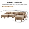 Boucle U-Shaped 4-Seater Sectional Sofa with Shell Armrests & 2 Ottomans - 2 of 4