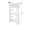 FONTOI 33.8'' Triangle End Table, 3-Tier Corner Side Table with Drawer, Sorage Rack for Small Spaces Living Room, White, 20"*34.6"*33.86" - 3 of 4