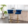 21" Velvet Adjustable Swivel Counter Height Bar Stools Set of 2 with Footrest and Metal Legs for Kitchen or Dining Room - 3 of 4
