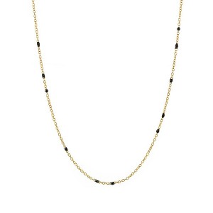 Hollywood Sensation Dainty Black Onyx Beaded Link Necklace - 1 of 4