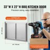 VEVOR BBQ Access Door, 33W x 22H Inch Double Outdoor Kitchen Door, Stainless Steel Flush Mount Door, Wall Vertical Door with Handles, Silver - 3 of 4