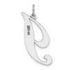 Black Bow Jewelry 14k White Gold, Ella Collection, LG Fancy Script Initial Pendant A-W - 3 of 4