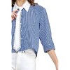 Women's Roberta Embellished Striped Cropped Shirt With Tie - Pastel Design - 3 of 3