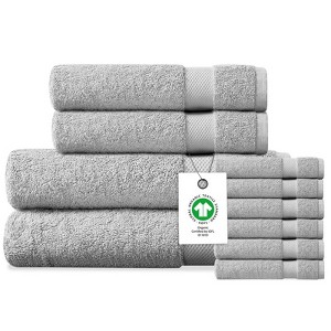 Delara Organic Cotton Luxuriously Plush Bath Towel Set, GOTS & Oeko-TEX Certified, Soft, Quick Dry & Ultra-Absorbent - 1 of 4
