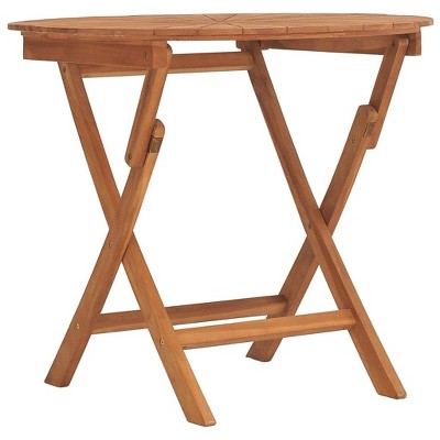 vidaXL Folding Patio Table,  33.5"x29.5" Solid Wood Teak