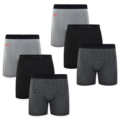 French Connection Men's 6 Pack Boxer Briefs - Premium Underwear for Men in  Black, Grey, Grey Size: XXL