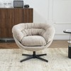 Grungis Chenille Accent Chair with Metal Base Frame,Modern Swivel Chair with Removable Cushion,Office Chair for Bedroom,Reading Room - 2 of 4