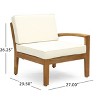 GDFStudio Parma Outdoor Acacia Wood 7 Seater Sectional Sofa Chat Set with Ottoman - 3 of 4