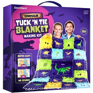 Dan&Darci Dinosaur Tuck 'N Tie Blanket Making Kit – DIY No-Sew Fleece Blanket, 32" x 48", Gifts for Boys - 1 of 4