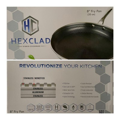 Hexclad 8 Inch Hybrid Stainless Steel Frying Pan With Stay-cool Handle :  Target